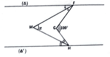 Figure de la question 30 avec deux droites parallèles